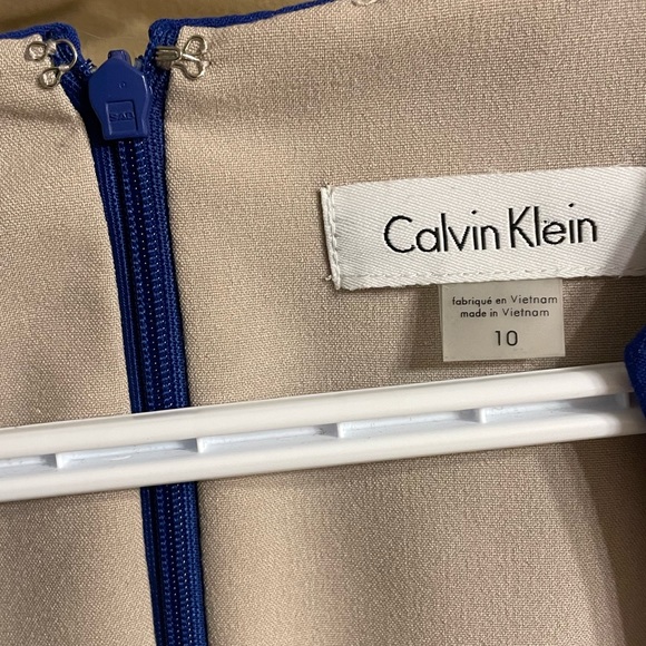Royal blue Calvin Klein lined and fitted zip up dress size 10 in great condition - Picture 4 of 8